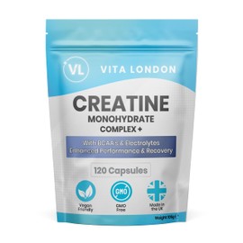 Creatine Monohydrate Complex + BCAA's & Electrolytes | 240 Vegan Creatine Capsules for Women & Men (Not Creatine Powder, Gummies or Tablets) | Enhanced Performance & Recovery