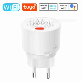 WiFi Gas Alarm Plug in Combustible Gas Detector for Tuya APP Control Support Flammable Gases Methane Butane Detecting for Home RV