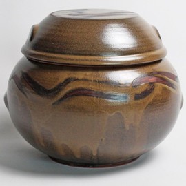 BALWOO Earthenware Onggi Korean Traditional Clay Jar Ceramic Canister/Handmade Food Sauce Storage Container for Tea, Coffee Bean, Salt/Breathing Clay Pot Kimchi Fermentation Crock (No.6(H17cm))