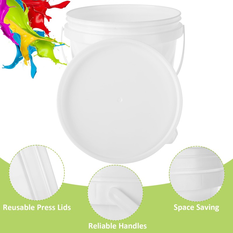 AKOLAFE 6 Pack Paint Bucket for Painting Plastic 3 Quart