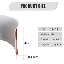 Flexible Baseboard Molding Trim 4Inch x 20Feet White Vinyl Wall Base Self-Adhesive, Peel and Stick Baseboard Molding Rubber Baseboard, Peel and Stick Trim Molding Baseboard Trim(4in x 20ft, White)