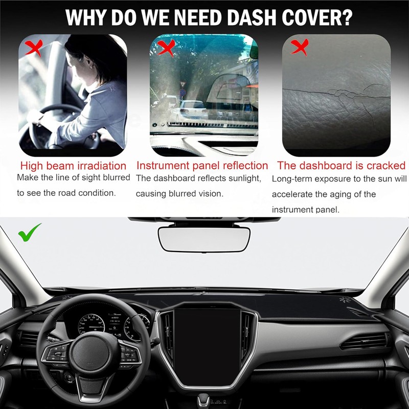 SENSHINE Dash Cover for Crosstrek 2026 2025 2024 Dashboard Cover