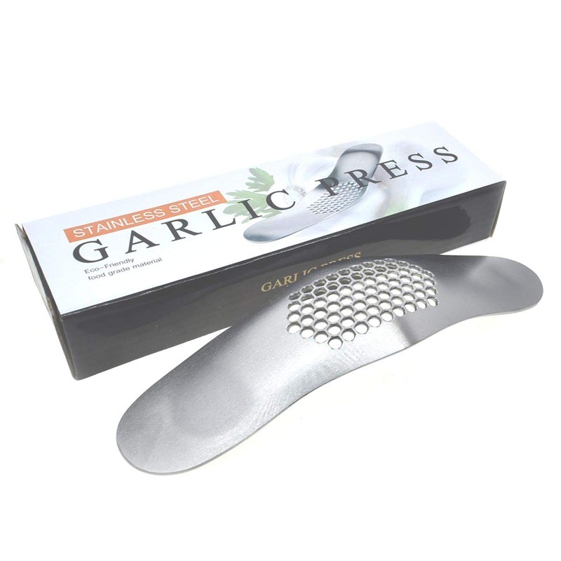 ToSSme Garlic Rocker Crusher Mincer Press Dishwasher Safe, Stainless Steel