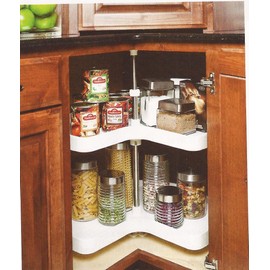 Hardware Resources PLSK228 Kidney Plastic Lazy Susan Set, White
