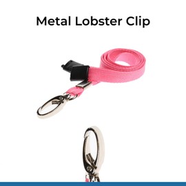 PCL Media ltd | ID Lanyard Neck Strap with Metal Clip and Breakaway Safety Clip, Pink- ID Neck Strap Lanyard