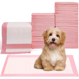 Pet Toilet Training Pads 100Count Disposable Puppy Pee Pads 18" x 13" for Dogs, Ultra Absorbent|Quick Dry|Leak-Proof Pet Potty Pads for Dog, Cat, Rabbits and Guinea Pigs (Pink)