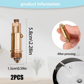 JINXIAN 2pcs Basin Pop Up Clack Slotted Plug Bolt Assembly Basin Pop Up Click Clack Plug Bolt Replacement Assembly Screw Bolt Brass for Most Bath Tub Basin Drain Stopper