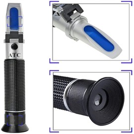 Salinity Refractometer, Automatic Temperature Compensation Handheld Salinity Refractometer, Hydrometer 0-100 ppt & 1,000-1,070 Specific Gravity ATC Refractometer for Sea Water Aquariums