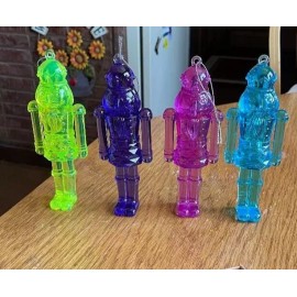 Hobby Lobby Set Of 4 Bright Colors Acrylic Nutcracker Ornaments