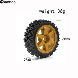Chanmoo 1/10 RC On Road Tires Rubber Rally Tyres and Wheels Rims 12mm Hex for 1/10 Scale RC Racing Drift Car HPI KYOSHO Tamiya XV01 XV02 TA06 TT01 TT02 PTG2 144001 A959 4PCS