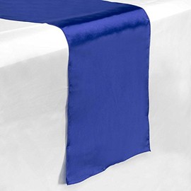 Lann's Linens - 5 Satin 12" x 108" Dining Room Table Runners for Wedding, Reception or Party - Royal Blue