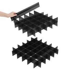 Qozary 42 Pack Adjustable Drawer Organizer Dividers for Socks, Underwear, Makeup, Kitchen, Dresser, Office Desk