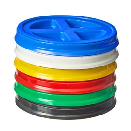 Gamma Seal Lids for 3.5, 5, 6 and 7 Gallon Buckets – Combo of 6 colors – Food Grade BPA Free Reusable Lids, Made in USA