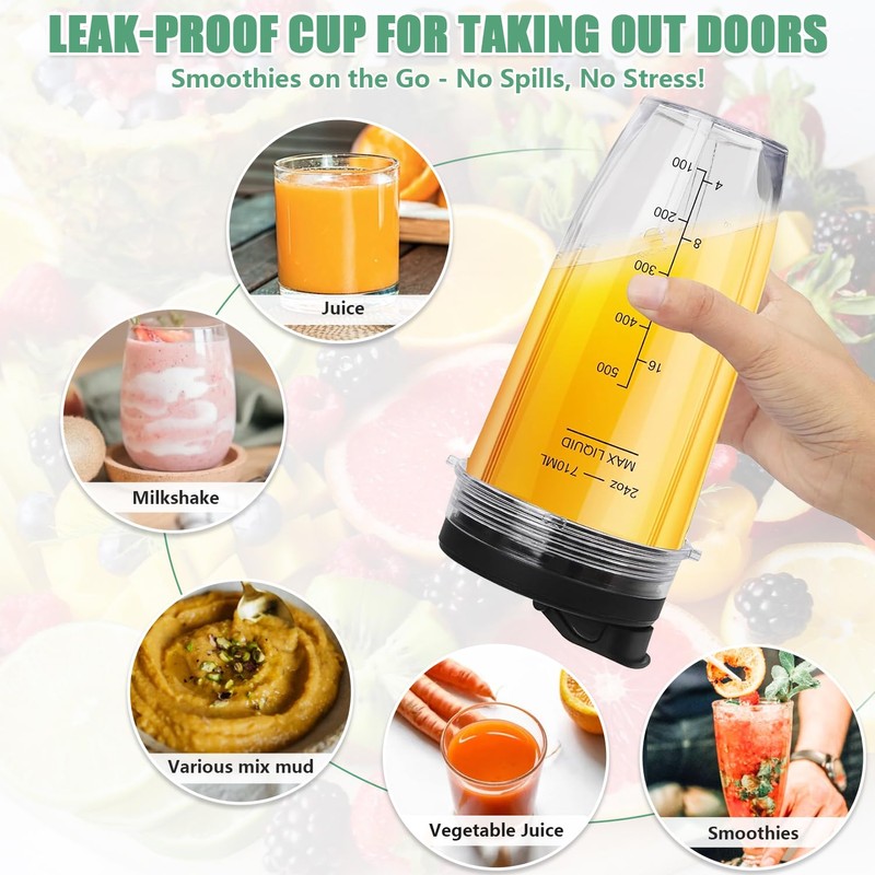 2025 Upgrade 2 * 24oz Ninja Blender Cups Replacement with