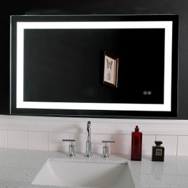 JOVOL LED Bathroom Mirror, Wall Mounted Vanity Mirror with Defogger and Dimmable Touch Switch, 6500K High Lumen LED Vanity Mirror, Vertical & Horizontal Installation (ATTO 40"x24")
