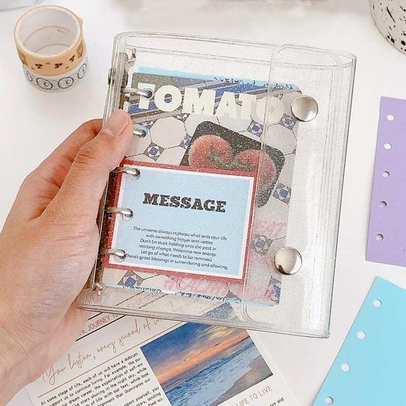 ISHR Seal Notebook, Transparent M5, Binder, Sticker Notebook, Removable, Clear