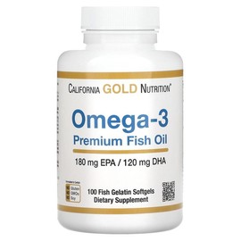 California Gold Nutrition Omega-3 Premium Fish Oil, 100 Fish Gelatin Softgels