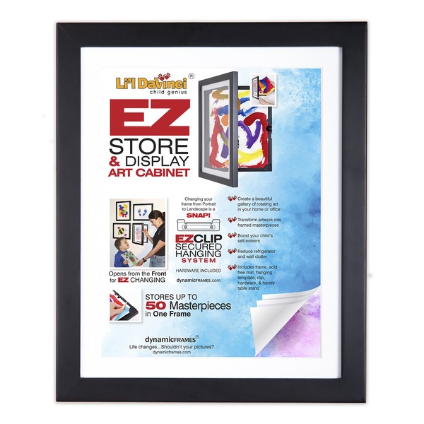 Li'l DAVINCI Kid's Art Frames - Front-Opening, EZ Store Wooden