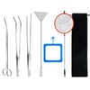 Lweiiws Aquarium Aquascape Tools Kits, 7 in 1 Anti-Rust Aquatic