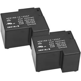 AZ2150-1A-12DEF Power Relay (Pack of 2) - 12VDC 40A SPST-NO, PCB Mount, Sealed Miniature Relay