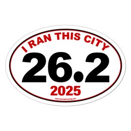 Charmed Running Brand I Ran Any City Custom Marathon 26.2 Car Magnet with Custom Year Option
