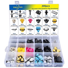 OAUTOO 200pcs for Hyundai & Kia Body Interior and Exterior Retainer Fastener Clip Assortment