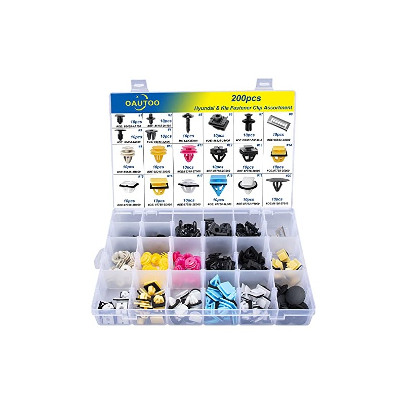 OAUTOO 200pcs for Hyundai & Kia Body Interior and Exterior