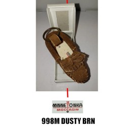 Vintage Minnetonka Leather Moccasin Keychain Keyring New in box - 998 Dusty Brown