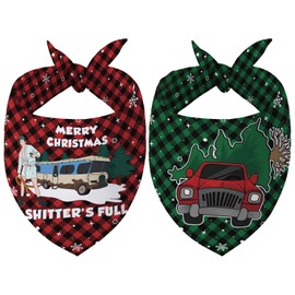 Griswold Family Cousin Eddie Christmas Dog Bandanas - Funny Christmas Dog Scarf for Home Party & New Year Winter Xmas Decor