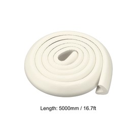 sourcing map Corner Guards Edge Protectors 16.4ft(5M), Pack Foam Safety Bumper L Shape for Furniture Corner Table Edge Guard, White