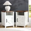 Puntogen White Farmhouse Night Stand Set of 2, Farmhouse Nightstand