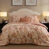 BLOOMHAVEN Queen Comforter Set -7 Pieces Terrecotta Floral Comforter Set