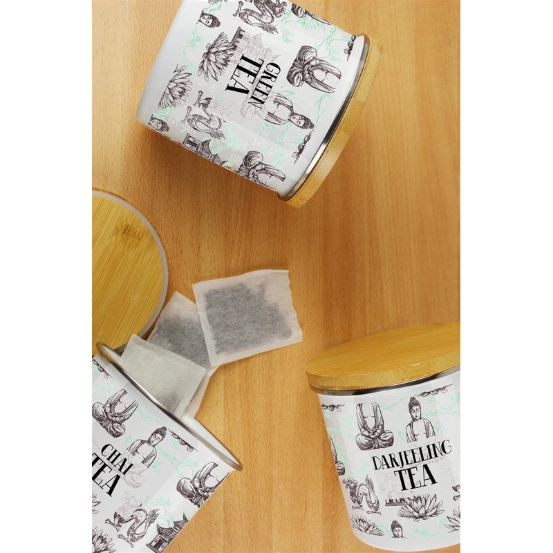 Purely Home Asian Scenes Lemon & Ginger Tea Canister -