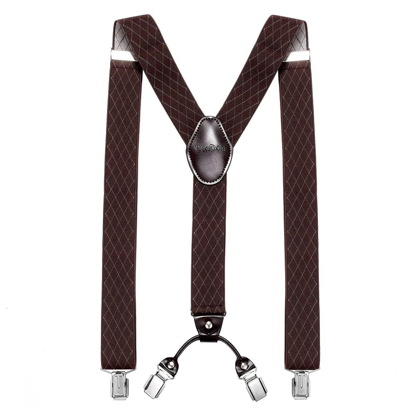 DonDon Men's Braces Extra Strong 3.5 cm Wide with 4