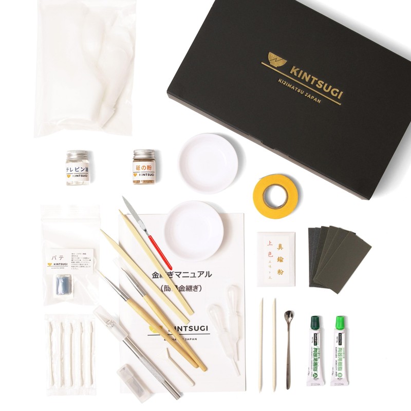 [KIJIMATSU] Simple Beginner-Friendly Easy Kintsugi Full Set Using Brass Powder