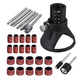 29pcs Electric Grinder Accessory, Adjustable Electric Rotary Multi-Tool Electric Grinder Locator Drill Holder HSS Router Drill Bits Attachment Parts