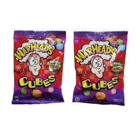 Warheads Cubes Chewy Candy 5oz 2-Pack – Sour Fruit Flavors – New Sealed Bags