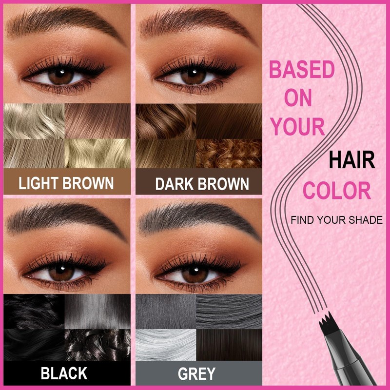 Microblading Eyebrow Pencil, Eyebrow Pencil, 2-in-1 Waterproof, Smudge-Proof, 3D Eyebrow