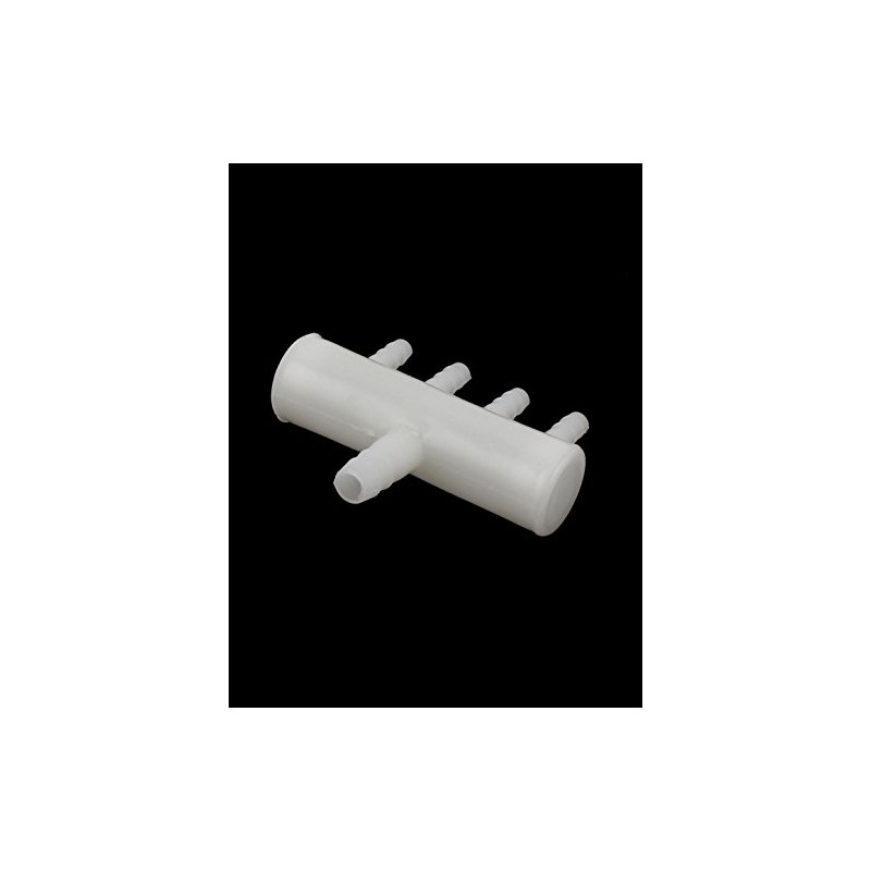 sourcing map Plastic 4 Way Aquarium Oxygen Pipe Hose Tube
