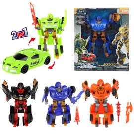 Toi-Toys ROBOFORCES Changeable Robot 20.5 cm, Supercar 4-Ace, Not Applicable for Dolls and Action Figures, Multicoloured (81715)