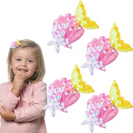 Totelux Mermaid Hair Clips Sequins Hair Pins Sea Star Shell Pearl Hair Barrettes Glitter Hair Alligator Clips for Women Girls Cute Hair Accessories Birthday Wedding Party Supplies 4PCS(Pink)