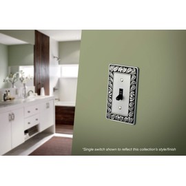 Franklin Brass 64046 Paisley Single Decorator Wall Plate / Switch Plate / Cover, Brushed Satin Pewter