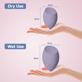 Makeup Sponge, 8 Pieces Beauty Blender Make Up Sponge Makeup Sponge for Foundations, Powder Liquids, etc., Face Sponge Comes in 3 Shapes (Purple)