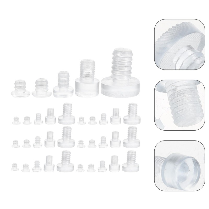 Baluue 100pcs Furniture Edge Bumpers Round Rubber Door Stopper Glass