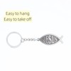 EagleeSooar Jesus Fish Car Keychain - Chrome Metal Christian Key