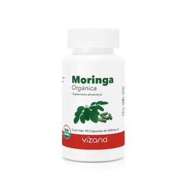 VIZANA NUTRITION | Moringa Orgánica Certificada en Cápsulas Pullulan Orgánica USDA (90 Caps-400 mg) Origen Moringa: México