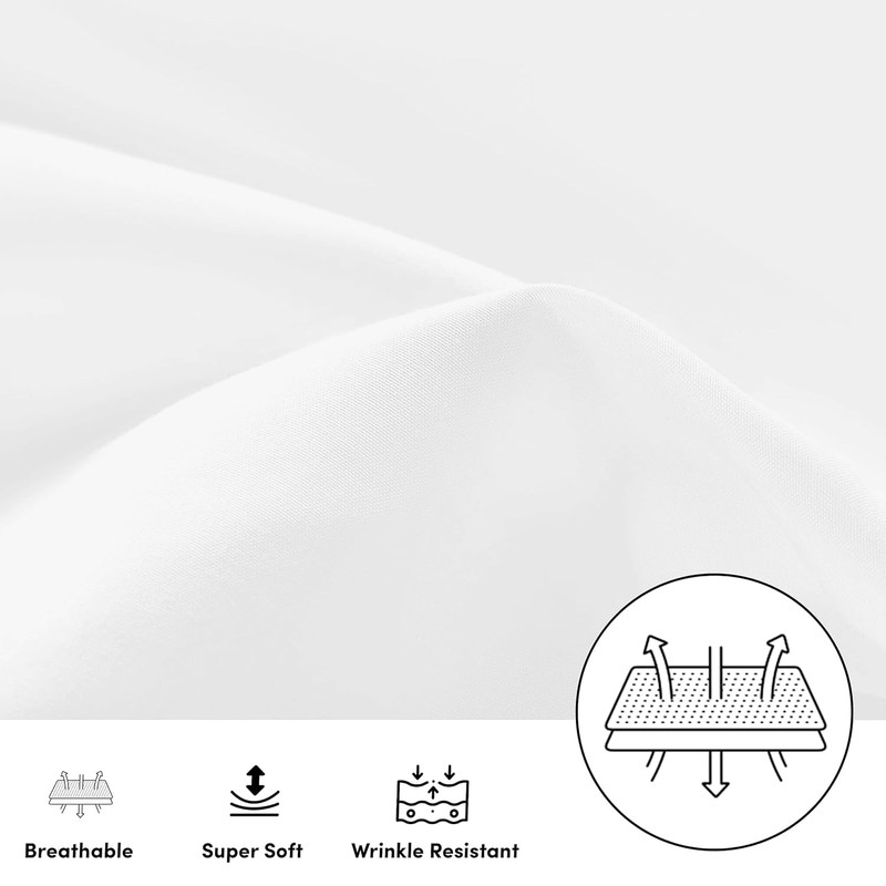 Oxford Homeware White Pillow Cases 2 Pack Brushed Microfiber –