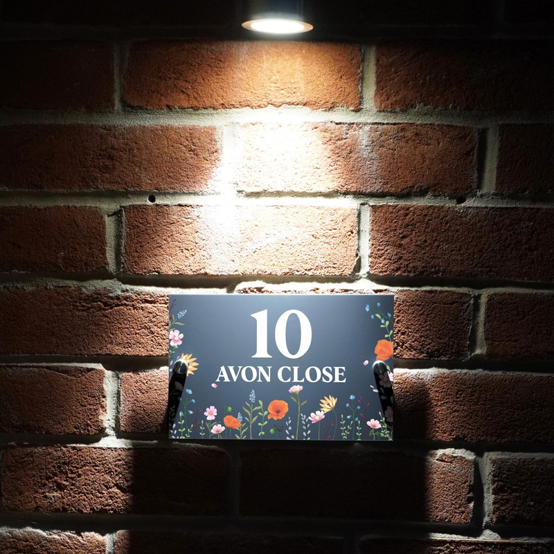 Badgemaster Modern Anthracite House Number Sign Plaque Stainless Steel Standoffs