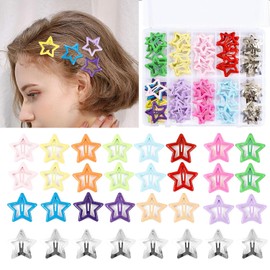 55 pinzas para el pelo con forma de estrella de 1,22", bonitas pinzas para el pelo para niñas, pasadores metálicos coloridos para mujeres, accesorios para el pelo con forma de estrella para fi