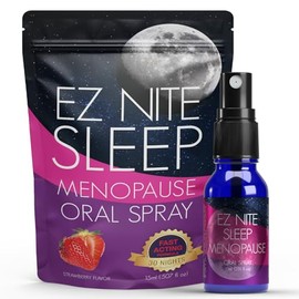 EZ Nite Sleep - Spray oral para la menopausia – Alivio de los síntomas de la menopausia de acción rápida con cohosh negro, ñame silvestre, linaza, mel